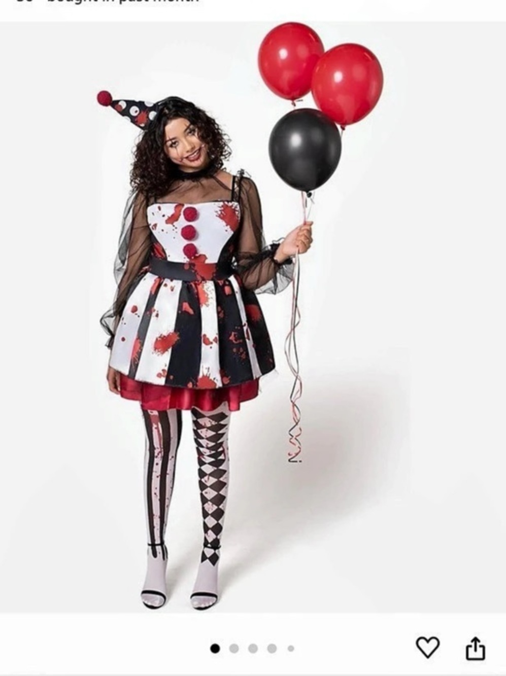 Spectacular Creations Scary Clown Costume Mini Halloween Costume Size Medium NWT